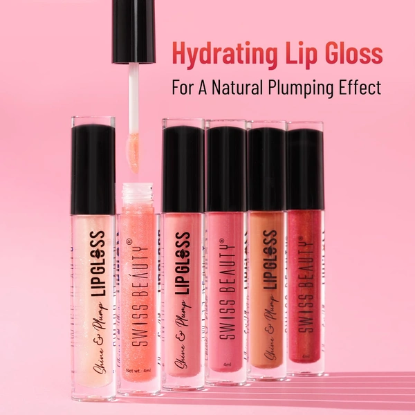 Swiss Beauty Wine if Up Shade Shine & Plump Lip Gloss, Glass-like Shine | Non-Sticky, Smooth & hydrating Formula | Nourishing Formula for Fuller, Glossy Lips