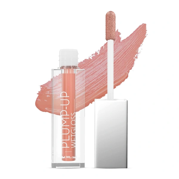 Swiss Beauty Plump-Up Wetgloss - Kinde Naked | Ultra-Glossy Finish | Glass-Like Shine | Hydrating & Lightweight | Easy Glide Formula | Fuller, Plumper Lips