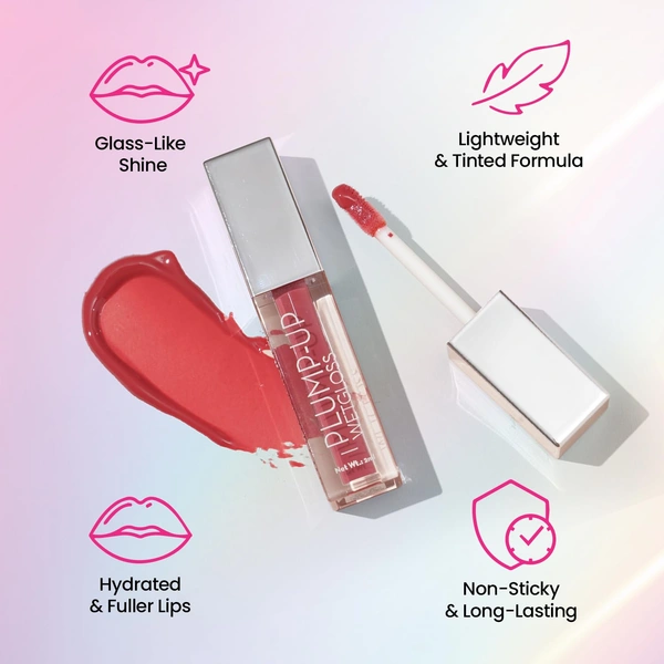 Swiss Beauty Plump-Up Wetgloss - Barely There | Ultra-Glossy Finish | Glass-Like Shine | Hydrating & Lightweight | Easy Glide Formula | Fuller, Plumper Lips