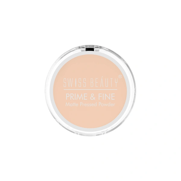 Swiss Beauty Compact  Powder Prime & Fine Pressed 8g
( 03 Nude Beige ) Oil-free look | With SPF 15 | Medium coverage | Matte finish | Water-resistant - 1