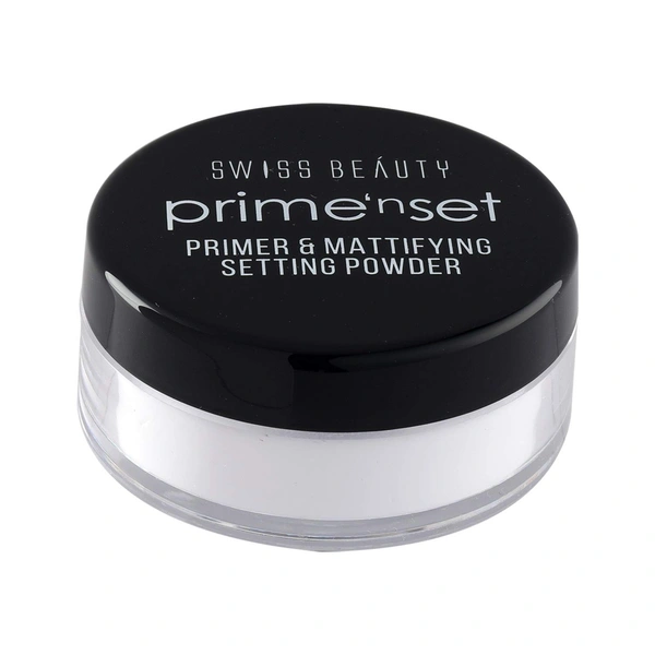 Swiss Beauty Primer Mattifying Setting Powder Shade-01 | 10g | Smooth matte finish powder | Long-Lasting Shine Control | Lightweight, Oil control | Flawless finish powder | Shade-01 | 10g