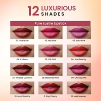 Swiss Beauty Pure Lustre Lipstick 3.8gm with 04 It's Bare Shade | High Shine Glossy Finish | Smooth Glide Creamy Texture | Olive Oil & Vitamin E | Hydrating Lightweight Lip Color