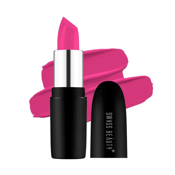 Swiss Beauty Pure Matte Lipsticks 3.8g | Lush Pink 205 | Creamy Matte - 1