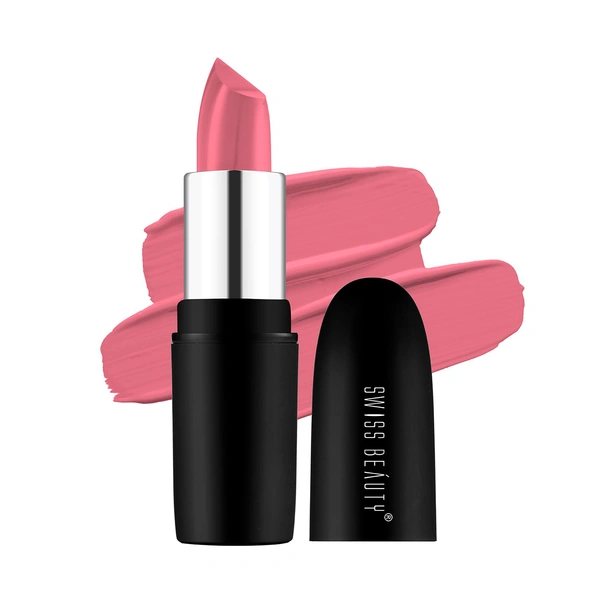 Swiss Beauty Pure Matte Lipsticks 3.8g | Peaches N Cream 202 | Creamy Matte - 1