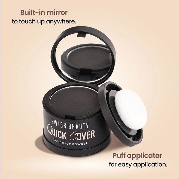 Swiss Beauty Quick Cover Touch-Up Powder Shade Mocha Brown| Covers Grey Roots & Bald Spots Instantly | Highly Pigmented | Matte Finish | Long-Lasting | For Men & Women