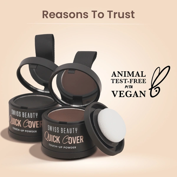 Swiss Beauty Quick Cover Touch-Up Powder Shade Mocha Brown| Covers Grey Roots & Bald Spots Instantly | Highly Pigmented | Matte Finish | Long-Lasting | For Men & Women
