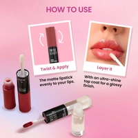 Swiss Beauty Moody Plum Duo Lipstick with Matte & High-Shine Gloss | Long-Lasting, Smudge-Proof | Lightweight & Comfortable | 2-in-1 Lipstick for Natural & Glam Looks