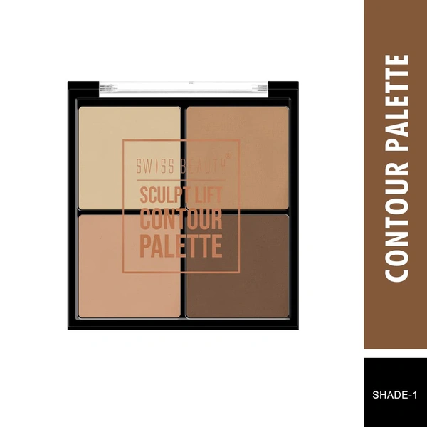 Swiss Beauty Sculpt Lift Contour Palette Shade-01 | 4-in-1 Face Contouring Kit | Blendable, Lightweight & Travel-Friendly | Perfect for Highlighting & Sculpting