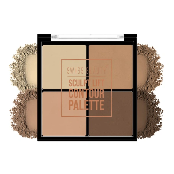 Swiss Beauty Sculpt Lift Contour Palette Shade-01 | 4-in-1 Face Contouring Kit | Blendable, Lightweight & Travel-Friendly | Perfect for Highlighting & Sculpting