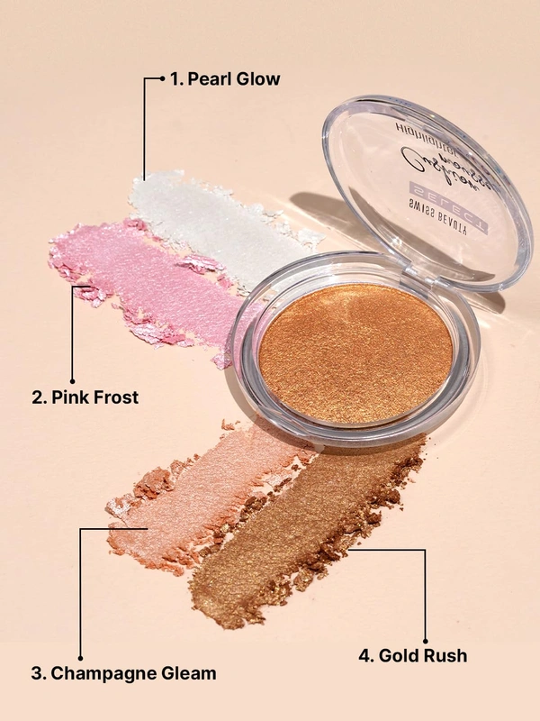 Swiss Beauty Select Cushion Mousse Highlighter 10g Shade 4 Gold Rush | Lit-From-Within Radiance | Glowy Dewy Finish | Lightweight Mousse Formula with Macadamia Oil