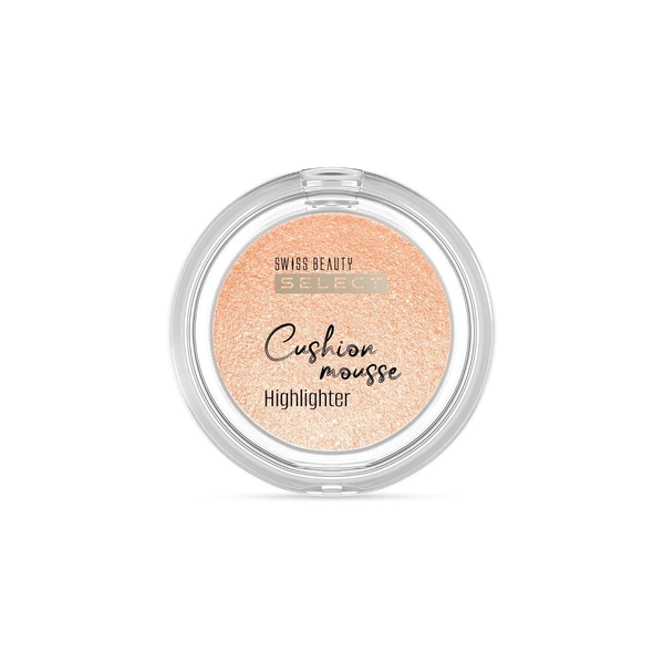 Swiss Beauty Select Cushion Mousse Highlighter 10g Shade 3 Champagne Gleam | Lit-From-Within Radiance | Glowy Dewy Finish | Lightweight Mousse Formula with Macadamia Oil