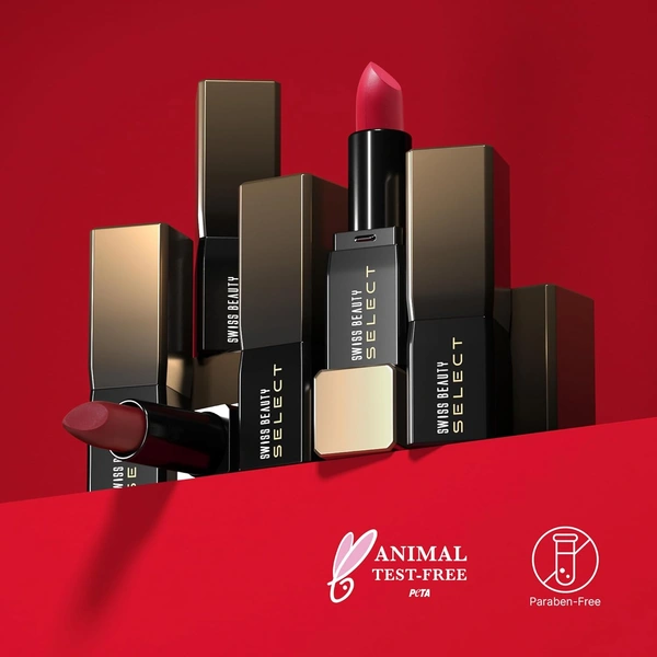 Swiss Beauty Select Dare To Matte Creamy Lipstick 3.8g, Shade Delight Plum | Velvety Matte Finish | Vitamin E Enriched | Long Lasting | Smooth & Creamy Formula