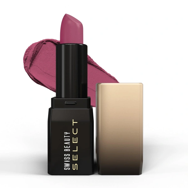 Swiss Beauty Select Dare To Matte Creamy Lipstick 3.8g, Shade Mauve Opulence | Velvety Matte Finish | Vitamin E Enriched | Long Lasting | Smooth & Creamy Formula