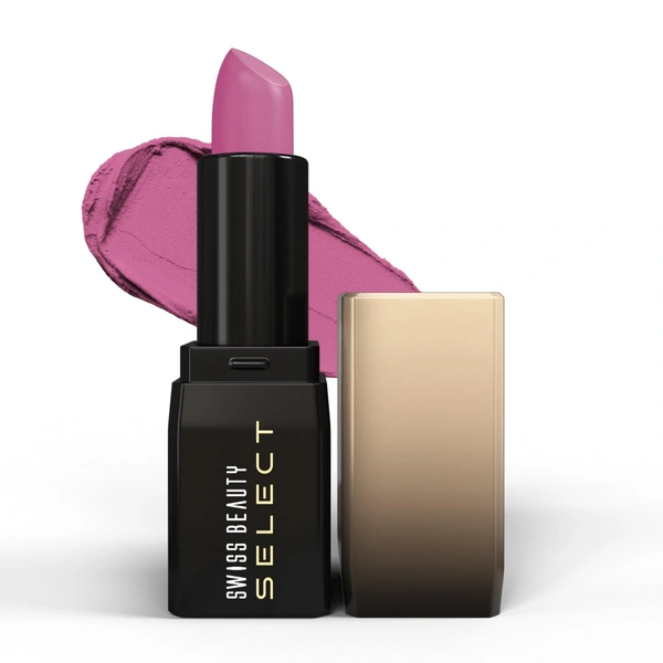 Swiss Beauty Select Dare To Matte Creamy Lipstick 3.8g, Shade Persian Pink | Velvety Matte Finish | Vitamin E Enriched | Long Lasting | Smooth & Creamy Formula