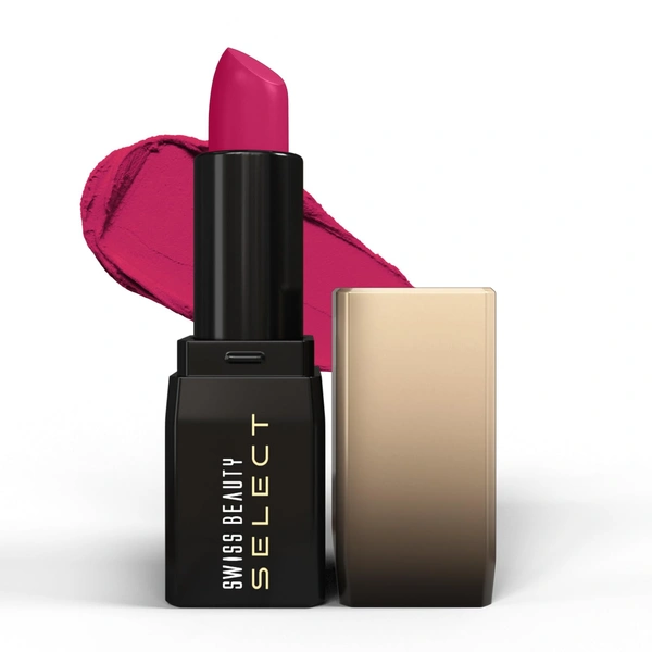 Swiss Beauty Select Dare To Matte Creamy Lipstick 3.8g, Shade Urban Pink | Velvety Matte Finish | Vitamin E Enriched | Long Lasting | Smooth & Creamy Formula