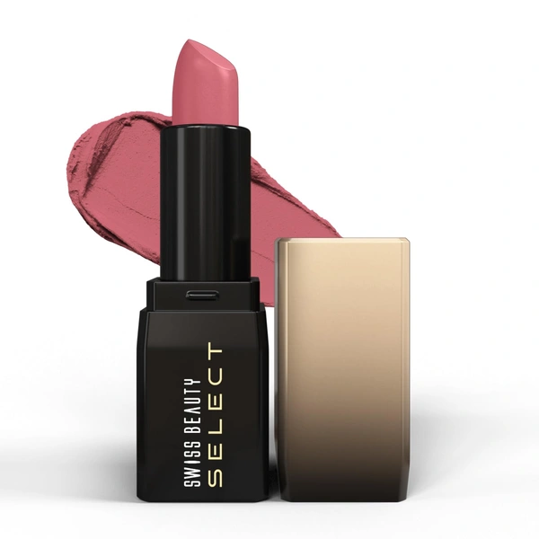 Swiss Beauty Select Dare To Matte Creamy Lipstick 3.8g, Shade Paradise Nude | Velvety Matte Finish | Vitamin E Enriched | Long Lasting | Smooth & Creamy Formula
