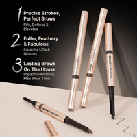 Swiss Beauty Select Game Changer Eyebrow Pencil 0.35g Shade 1 Ash Brown | Sword Tip Applicator with Spoolie | Long Lasting Pigmented Brow Definer | Precision Fill