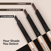 Swiss Beauty Select Game Changer Eyebrow Pencil 0.35g Shade 3 Charcoal Black | Sword Tip Applicator with Spoolie | Long Lasting Pigmented Brow Definer | Easy Precision Fill