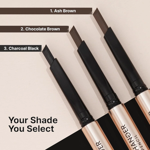Swiss Beauty Select Game Changer Eyebrow Pencil 0.35g Shade 1 Ash Brown | Sword Tip Applicator with Spoolie | Long Lasting Pigmented Brow Definer | Precision Fill