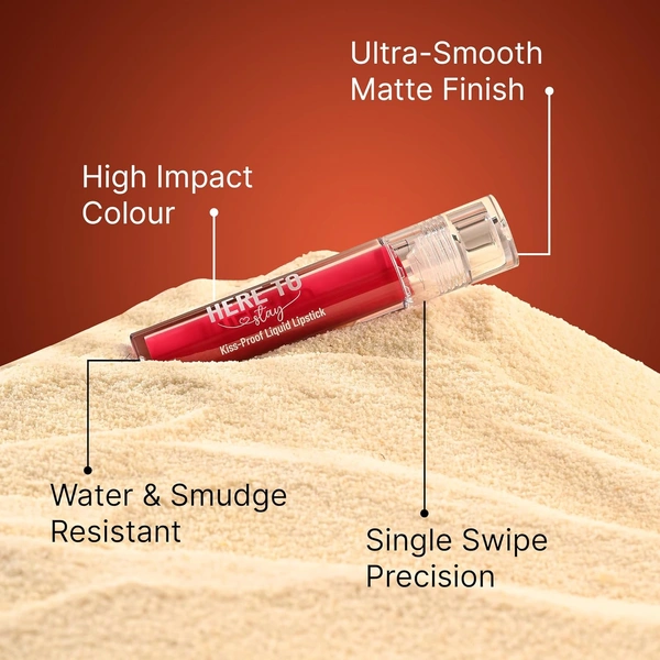 Swiss Beauty Select Here To Stay Liquid Matte Lipstick 3ml with Shade 01 Nudist Love | Kiss-Proof Formula | Non-Transfer & Smudgeproof | 12-18 Hrs Stay