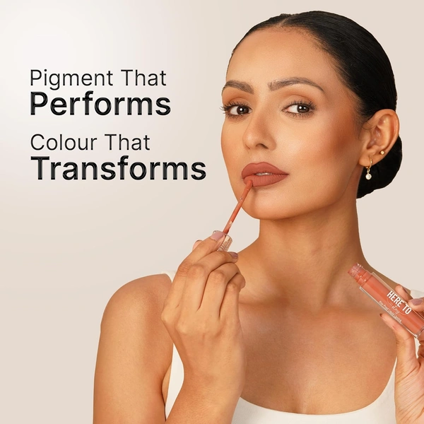 Swiss Beauty Select Here To Stay Liquid Matte Lipstick 3ml with Shade 15 Delicate Cocoa | Kiss-Proof Formula | Non-Transfer & Smudgeproof | 12-18 Hrs Stay