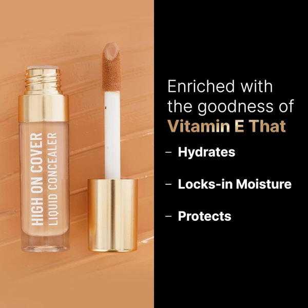 Swiss Beauty Select High On Cover Liquid Concealer Shade 1.0 Fair, 5.5ml | Matte Finish, No-Crease Formula | Enriched with Vitamin E for Smooth, Flawless Skin