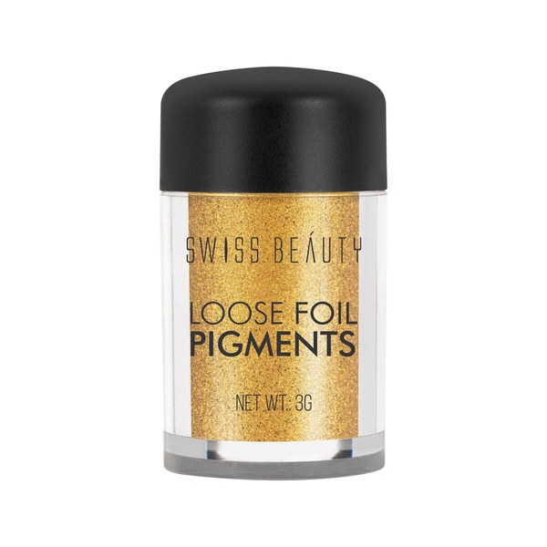 Swiss Beauty Shade 02 Loose Foil Pigment Eyeshadow 3g | High-Intensity Shimmer | Metallic Finish | Ultra-Pigmented, Long-Lasting & Blendable | Use Wet or Dry for Bold Eye Looks