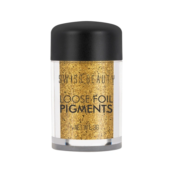 Swiss Beauty Shade 08 Loose Foil Pigment Eyeshadow 3g | High-Intensity Shimmer | Metallic Finish | Ultra-Pigmented, Long-Lasting & Blendable | Use Wet or Dry for Bold Eye Looks