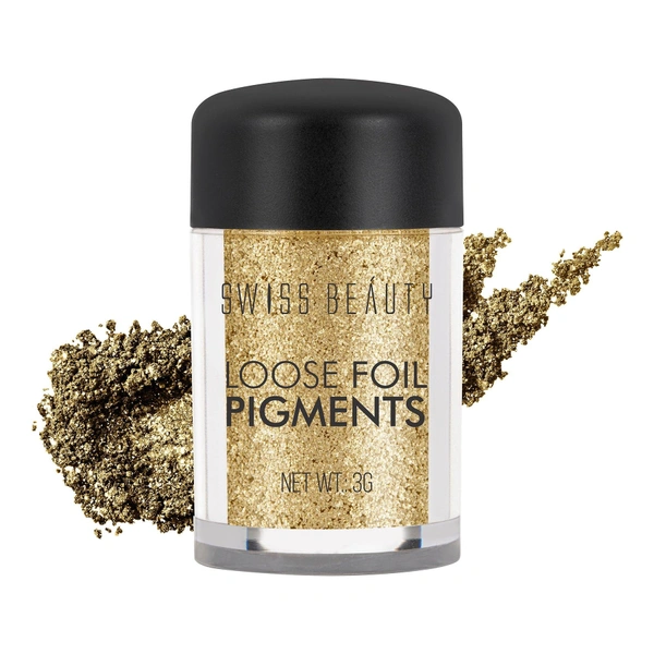 Swiss Beauty Shade 10 Loose Foil Pigment Eyeshadow 3g | High-Intensity Shimmer | Metallic Finish | Ultra-Pigmented, Long-Lasting & Blendable | Use Wet or Dry for Bold Eye Looks