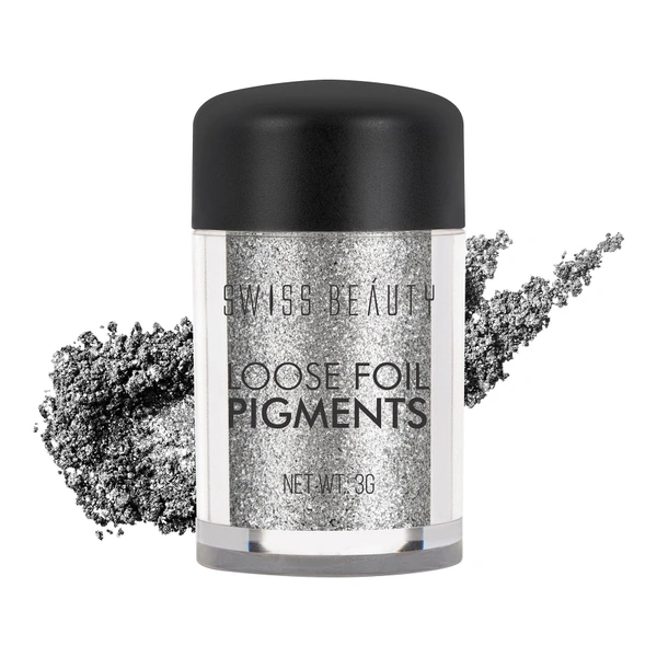 Swiss Beauty Shade 12 Loose Foil Pigment Eyeshadow 3g | High-Intensity Shimmer | Metallic Finish | Ultra-Pigmented, Long-Lasting & Blendable | Use Wet or Dry for Bold Eye Looks