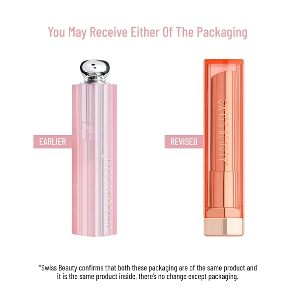Swiss Beauty Shea Butter Lip Balm - 3.2g | Color Changing Lip Balm | Moisturizing & Non-greasy | Natural Tint Lip Balm | Lightweight Formula | Non-sticky | Easy-to-use lip balm