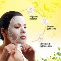 Swiss Beauty Skin Brightening Sheet Mask 20ml | With Lemon & Vitamin C | Brightens dull skin | Lightens Dark spots  | Refreshing & Hydration Skin |  Serum - infused Sheet mask | Even Skin Tone & Boost Glow | 20ml