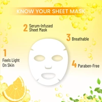 Swiss Beauty Skin Brightening Sheet Mask 20ml | With Lemon & Vitamin C | Brightens dull skin | Lightens Dark spots  | Refreshing & Hydration Skin |  Serum - infused Sheet mask | Even Skin Tone & Boost Glow | 20ml