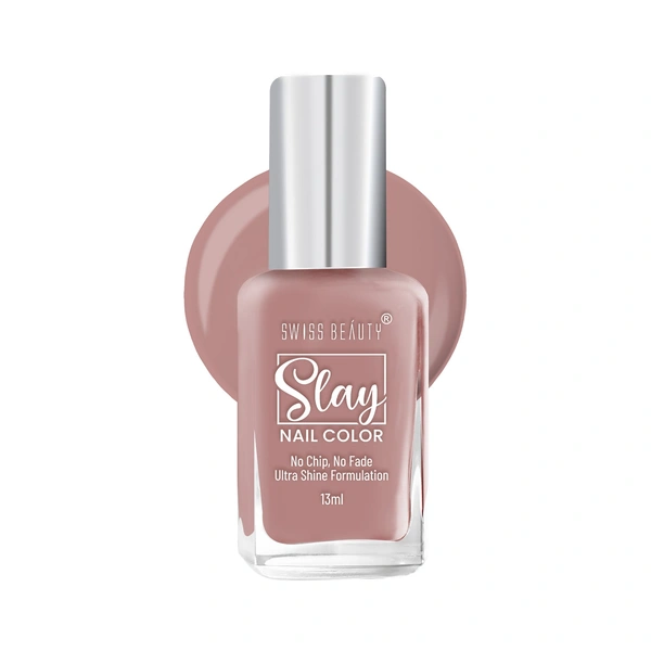Swiss Beauty Slay Nail Colour 13ml | Nude Brown 38 | Ultra Shine Formulation