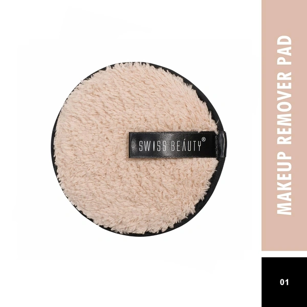 Swiss Beauty Soft & Gentle Cleansing Reusable Makeup Remover Pad Shade 02 | Ultra-Soft Microfiber | Eco-Friendly & Removes Waterproof Makeup | Washable & Reusable