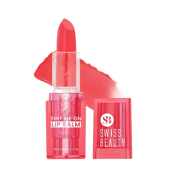 Swiss Beauty Tint Me On Lip Balm  Cupcake Pink - 3.5gm | Moisturizes lips | Hydrating & Tinted Lip Balm | Lightweight Texture | Soft, Smooth Lips | Not - Sticky.