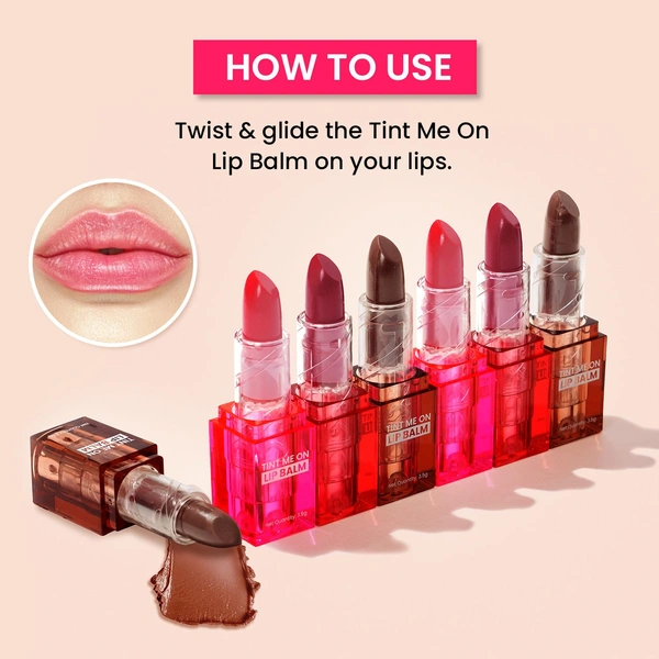 Swiss Beauty Tint Me On Lip Balm  Cupcake Pink - 3.5gm | Moisturizes lips | Hydrating & Tinted Lip Balm | Lightweight Texture | Soft, Smooth Lips | Not - Sticky.