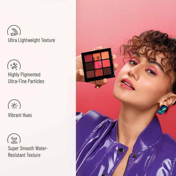 Swiss Beauty Ultimate 9 Pigmented Colors Eyeshadow Palette | Bold & Versatile Shades | Vibrant & Blendable | Long Lasting | Shimmery And Metallic Finish - Multicolor-05, 6G