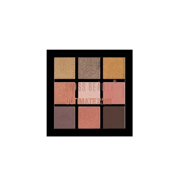 Swiss Beauty Ultimate 9 Pigmented Colors Eyeshadow Palette | Bold & Versatile Shades | Vibrant & Blendable | Long Lasting | Shimmery And Metallic Finish - Multicolor-03, 6G