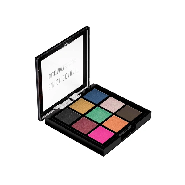Swiss Beauty Ultimate 9 Pigmented Colors Eyeshadow Palette | Bold & Versatile Shades | Vibrant & Blendable | Long Lasting | Shimmery And Metallic Finish - Multicolor-07, 6G