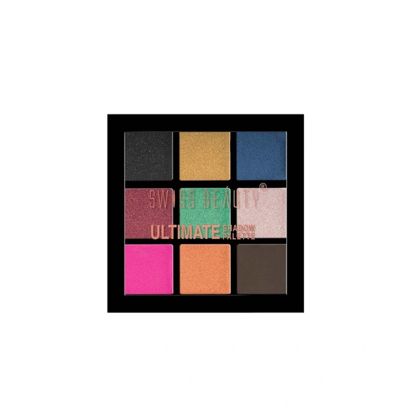 Swiss Beauty Ultimate 9 Pigmented Colors Eyeshadow Palette | Bold & Versatile Shades | Vibrant & Blendable | Long Lasting | Shimmery And Metallic Finish - Multicolor-07, 6G