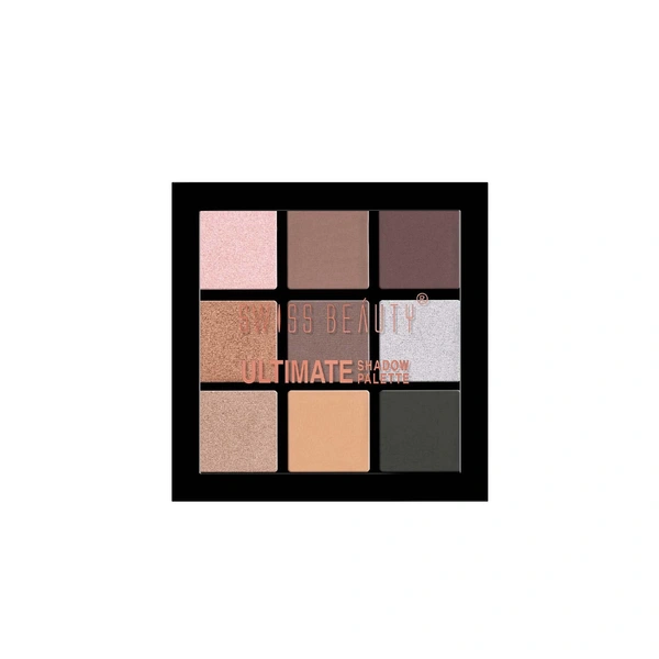 Swiss Beauty Ultimate 9 Pigmented Colors Eyeshadow Palette | Bold & Versatile Shades | Vibrant & Blendable | Long Lasting | Shimmery And Metallic Finish - Multicolor-05, 6G