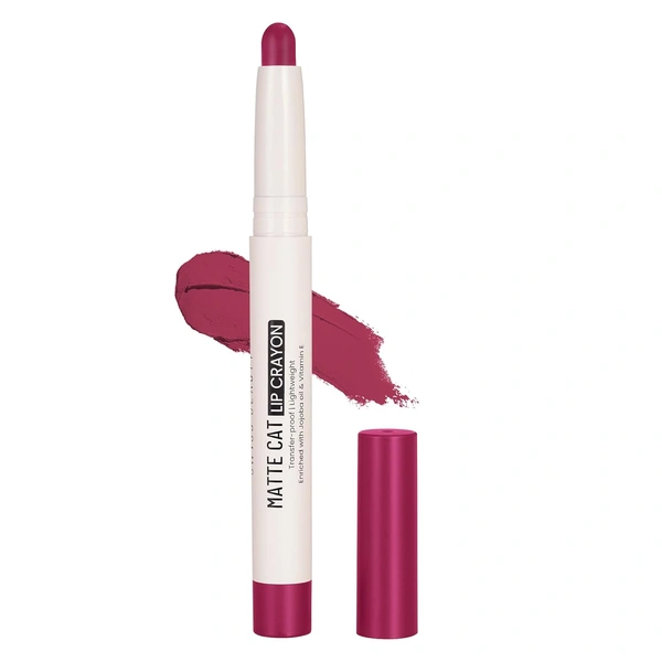 Swiss Beauty Matte Cat Lip Crayons Pack of 2 (5 & 11, Flattering Peach &Wild Rose Duo) Enriched with Vitamin E & Jojoba Oil | Highly Pigmented & Smudge-Proof | Waterproof & 8-Hour Stay