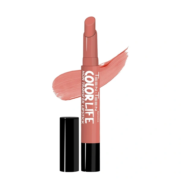 Teen Teen Color Life Nontransferable lipstick 2gm with M24 Warm Peach Shade| Matte Crayon Finish | Long lasting  & waterproof | Keep Hydrating & Moisturizing