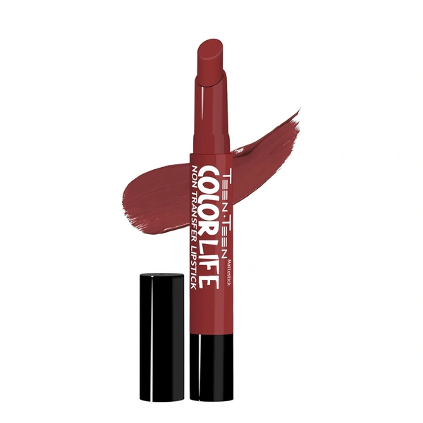 Teen Teen Color Life Nontransferable lipstick 2gm with M18 Rich Deep Red Shade | Matte Crayon Finish | Long lasting  & waterproof | Keep Hydrating & Moisturizing