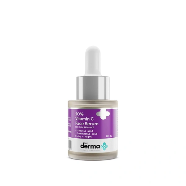 Derma Co The Derma Co 20% Vitamin C Face Serum 20ml | with Ferulic & Hyaluronic Acid For Skin Radiance | Hyperpigmentation Treatment | Dark Spot Reduction | Fresh & Radiant Skin | Youthful Glow | Brightening | Lightweight | For All Skin Types