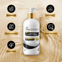 The Skin Story Sulfate-Free Keratin Conditioner 250g for Colored & Treated Hair | Repairs Split Ends & Damaged Hair | Enriched with Argan Oil & Vitamin E | For Frizzy, Dry, Shiny Hair |