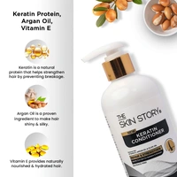The Skin Story Sulfate-Free Keratin Conditioner 250g for Colored & Treated Hair | Repairs Split Ends & Damaged Hair | Enriched with Argan Oil & Vitamin E | For Frizzy, Dry, Shiny Hair |