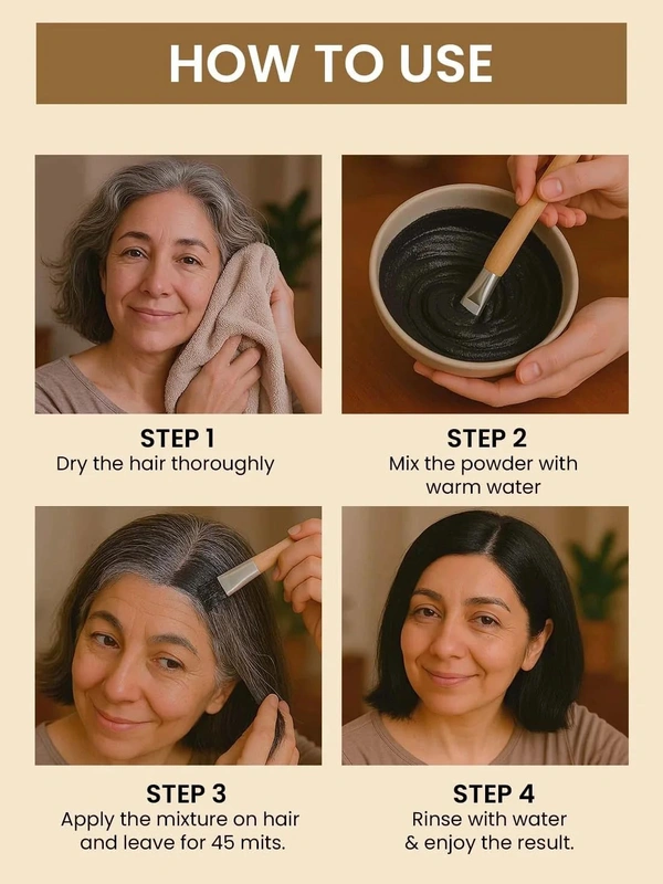 The Wellness shop The Wellness Shop Natural Black Hair Color Powder 100g | Herbal Blend with Henna & Amla | Ammonia-Free, Long Lasting Shine, Strengthens Roots, Prevents Dandruff | For Men & Women