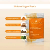 The Wellness shop The Wellness Shop Turmeric Facial Wax Powder 100g | 5 Min Painless Natural Face Hair Removal | No Chemicals, No Irritation, No Rashes | Easy At Home Waxing